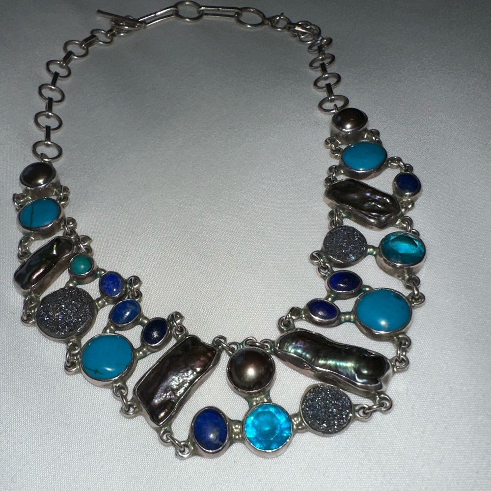 Sterling silver statement necklace